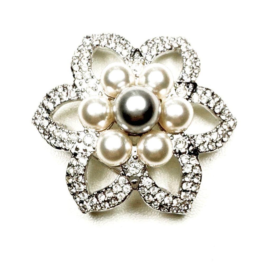 Swarovski Crystal and Pearl Brooch